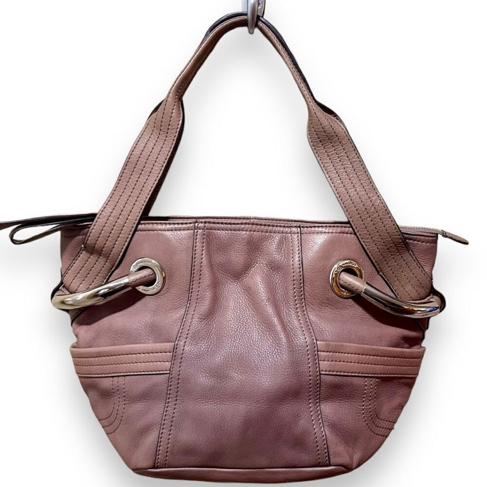 B MAKOWSKY Genuine Leather Hobo Bag A93569 Tan Brown Zip Top Closure Pockets